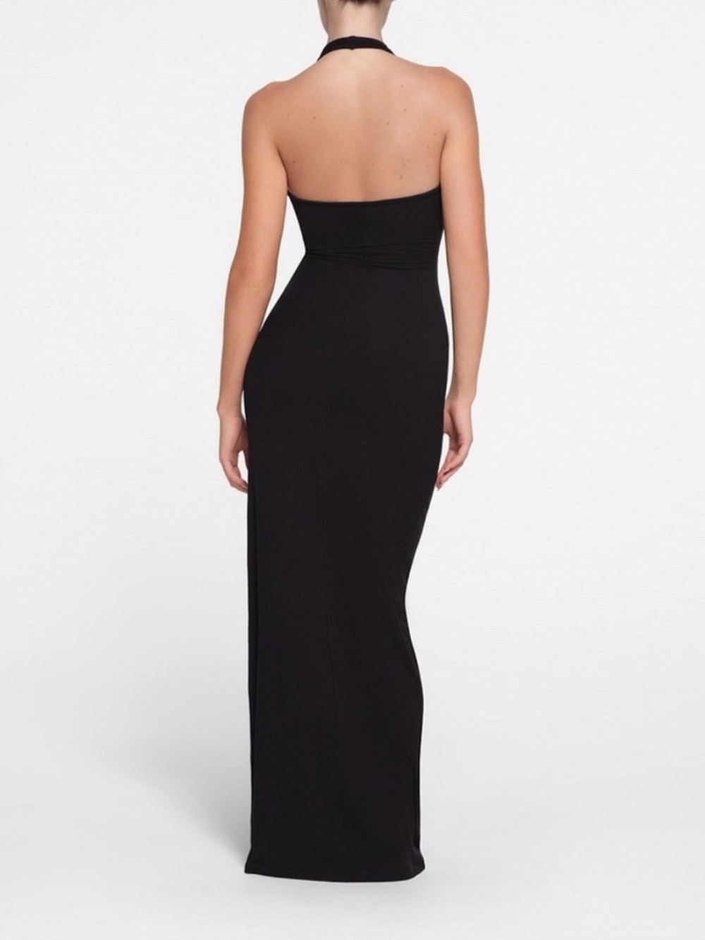 SKIMS SOFT LOUNGE BLACK HALTER DRESS NWT SIZE MEDIUM - Picture 3 of 6